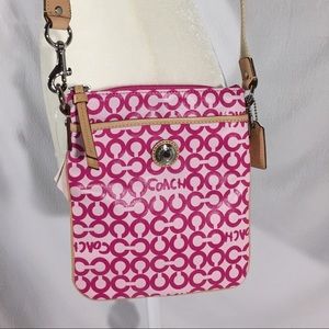NWT Coach Leah Pink Op Art Swing Pack Cros…